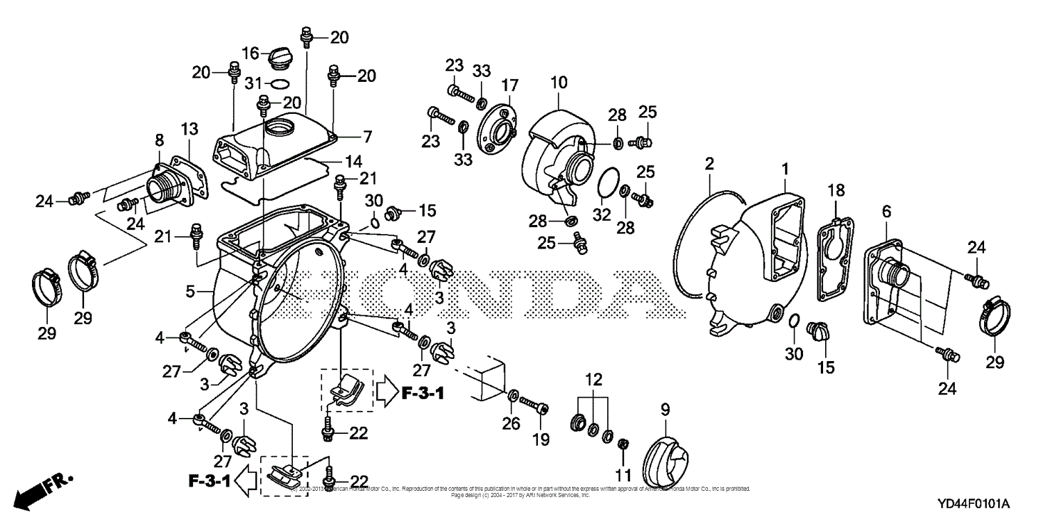 Honda WT40XK3 AC WATER PUMP, JPN, VIN# WAYJ-1000001 Parts Diagram for ...