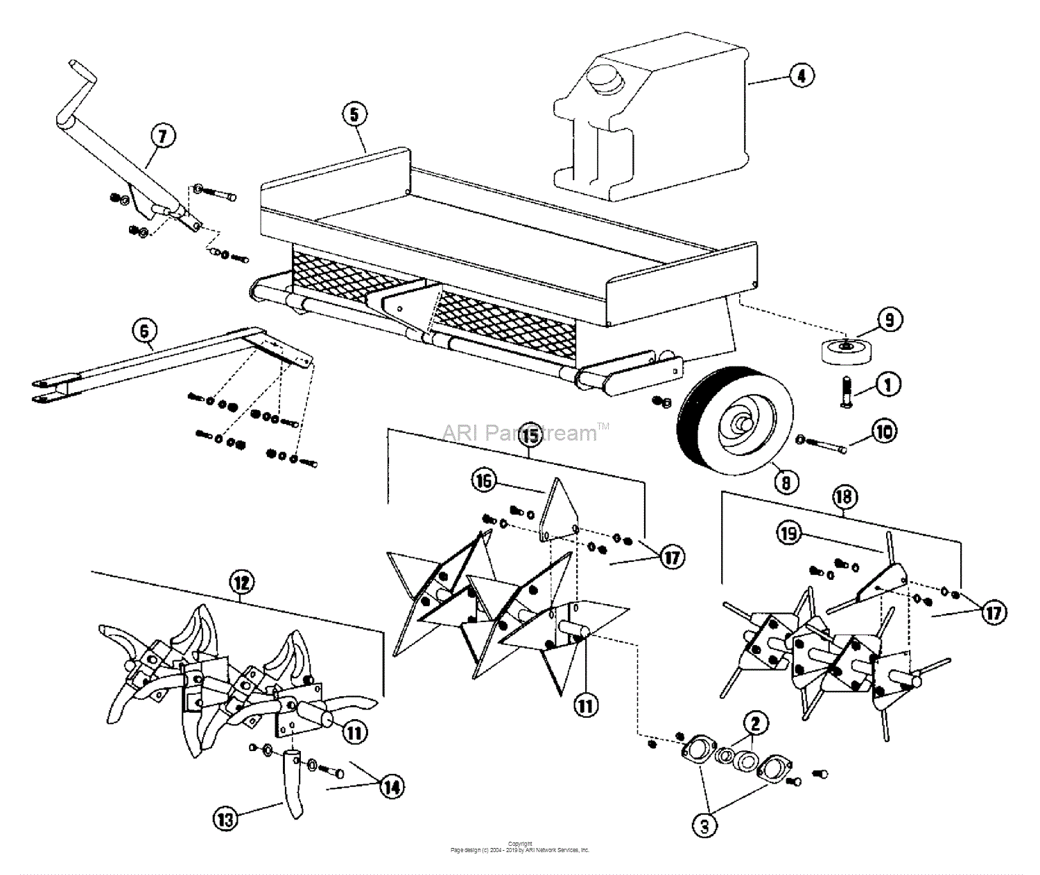 Husqvarna AR 36 (2000-12) Parts Diagram for Towable Lawn Aerator