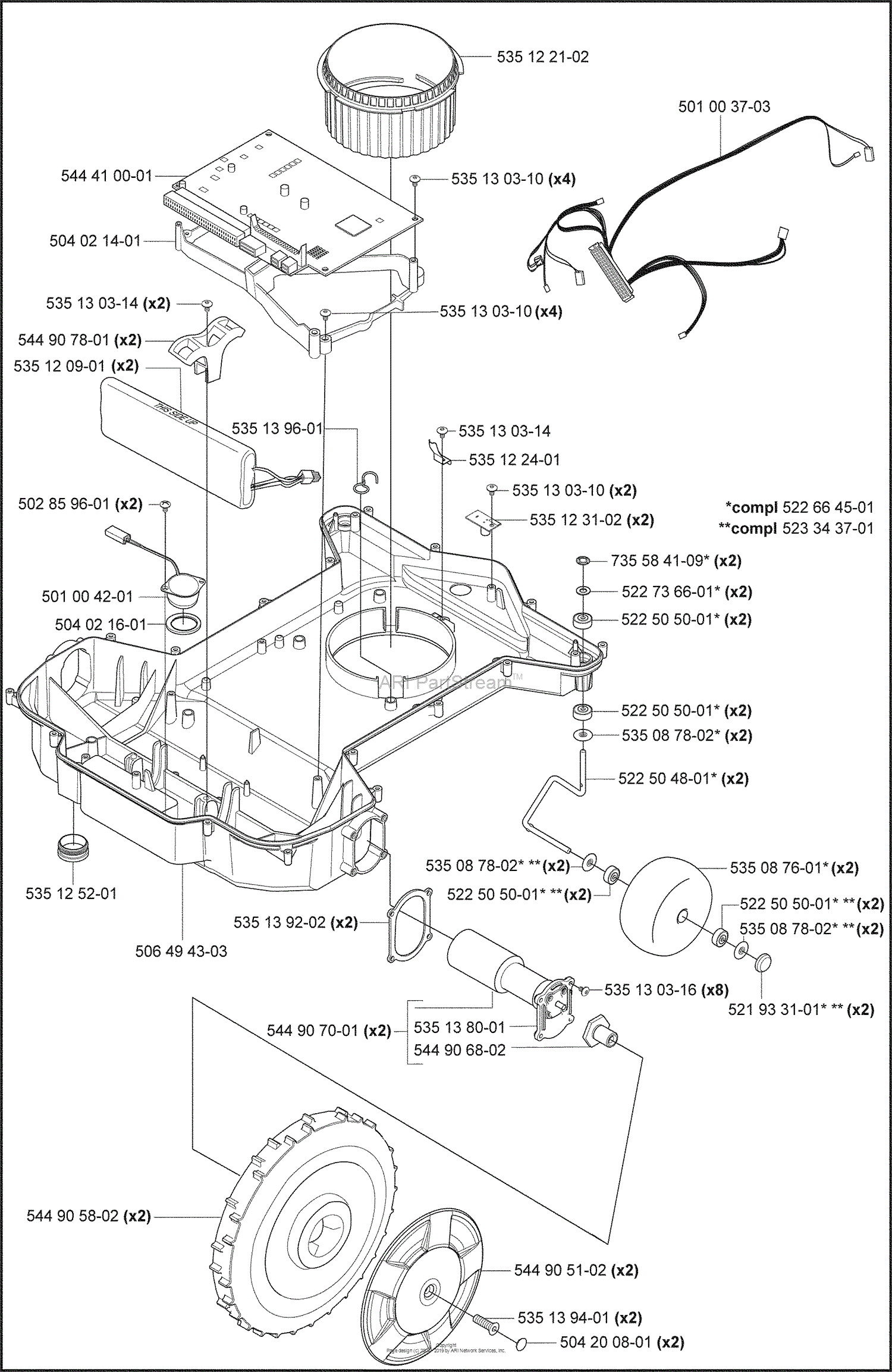 Husqvarna Auto Mower 230 ACX (2009-02) Parts Diagram for ... lawn mower wiring schematics 
