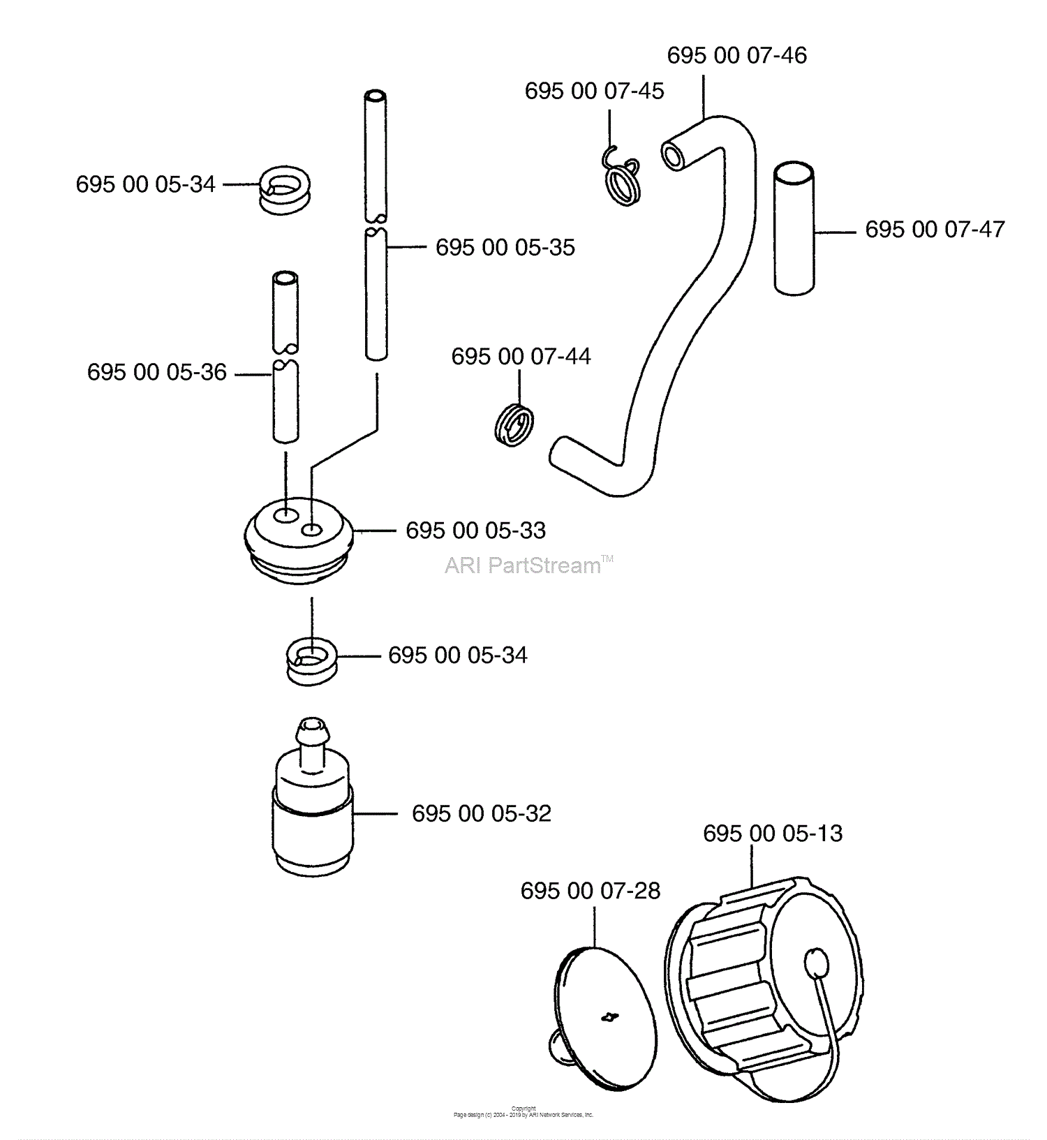 Husqvarna 145 BF California (Carb II) (2001-04) Parts ... diagram fuel filter cap 
