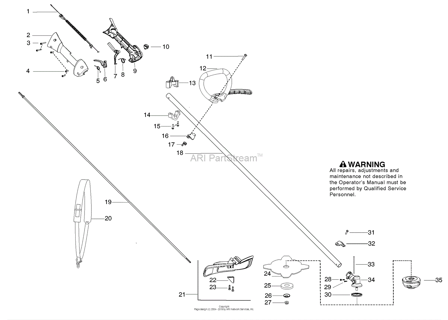 Husqvarna 125 RJ (CAN. only) (2009-09) Parts Diagram for Shaft & Handle