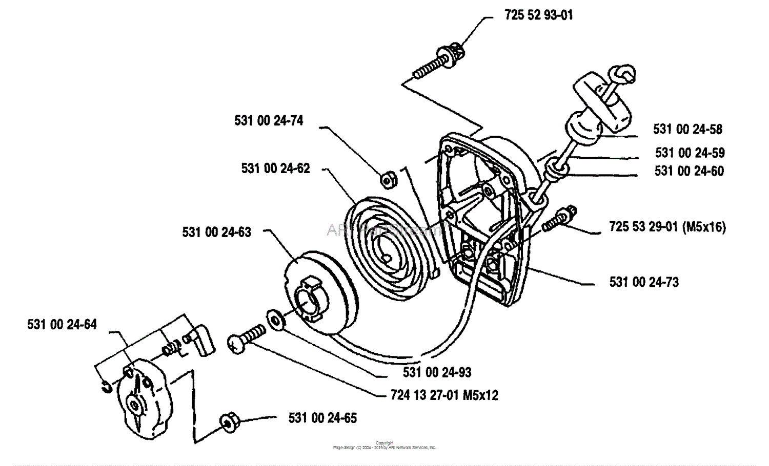 Husqvarna 132 Rb 1991 11 Parts Diagram For Starter Assembly