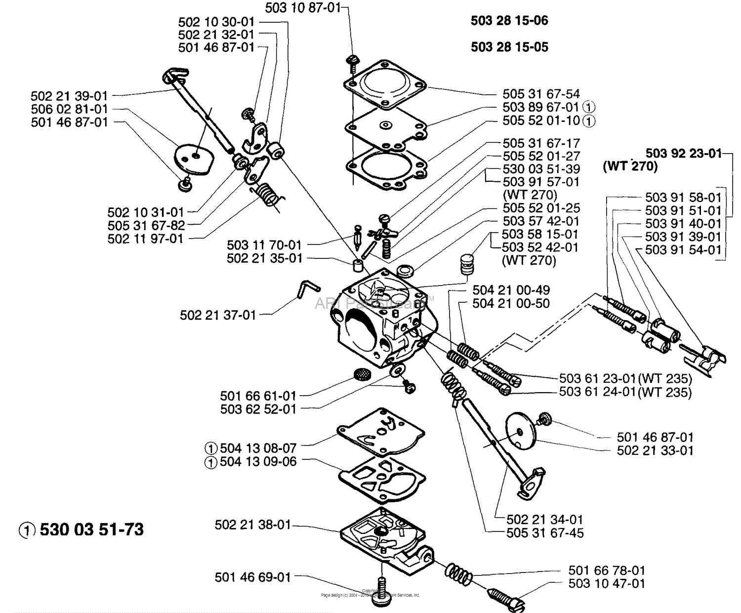 Husqvarna 225 L (1997-02) Parts Diagram for Carburetor Parts