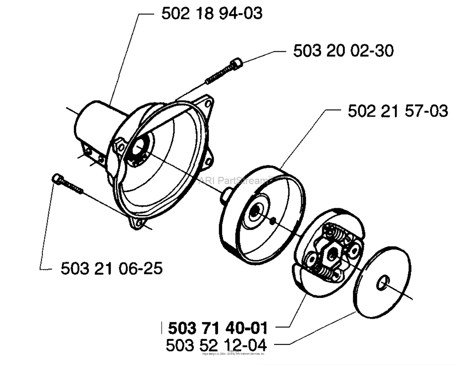 Husqvarna 225 L (1997-02) Parts Diagram for Clutch Assembly clutch parts diagram 