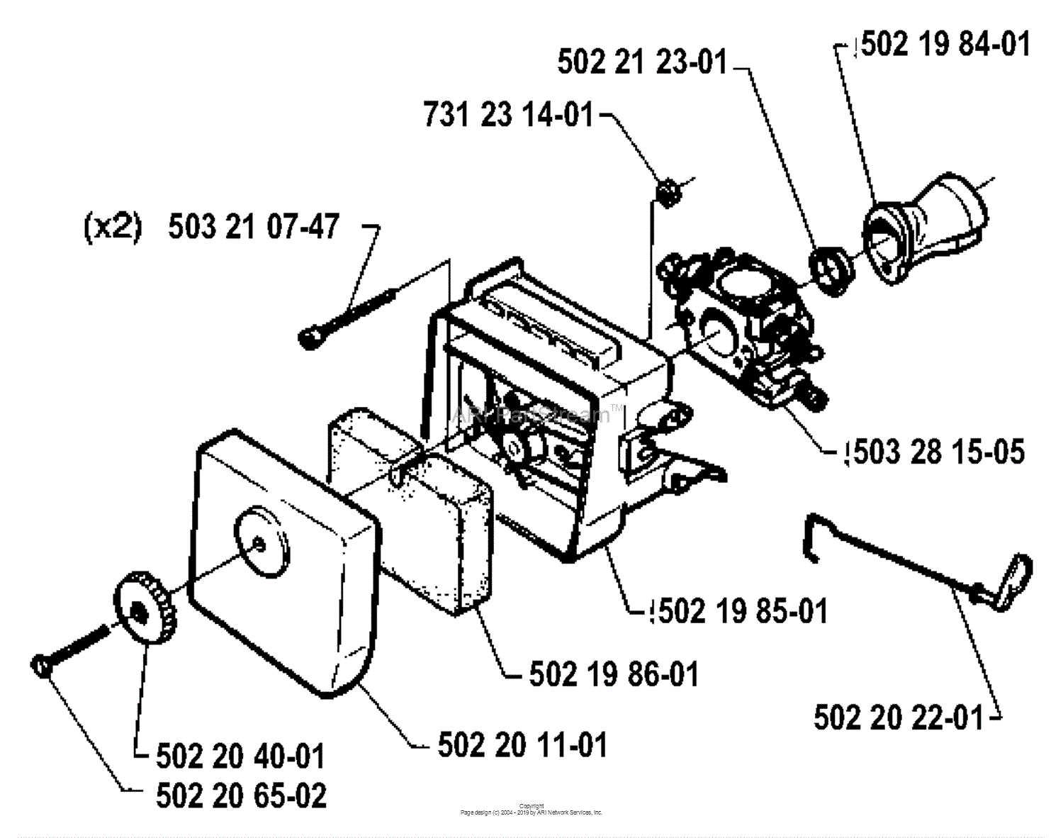 Husqvarna 235 R (1994-02) Parts Diagram for Air Filter / Carburetor