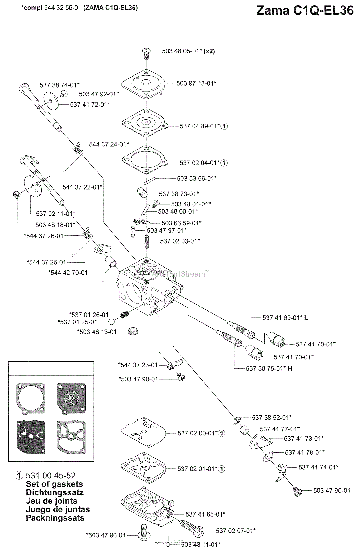 Husqvarna 335 FR (2008-09) Parts Diagram for Carb Parts