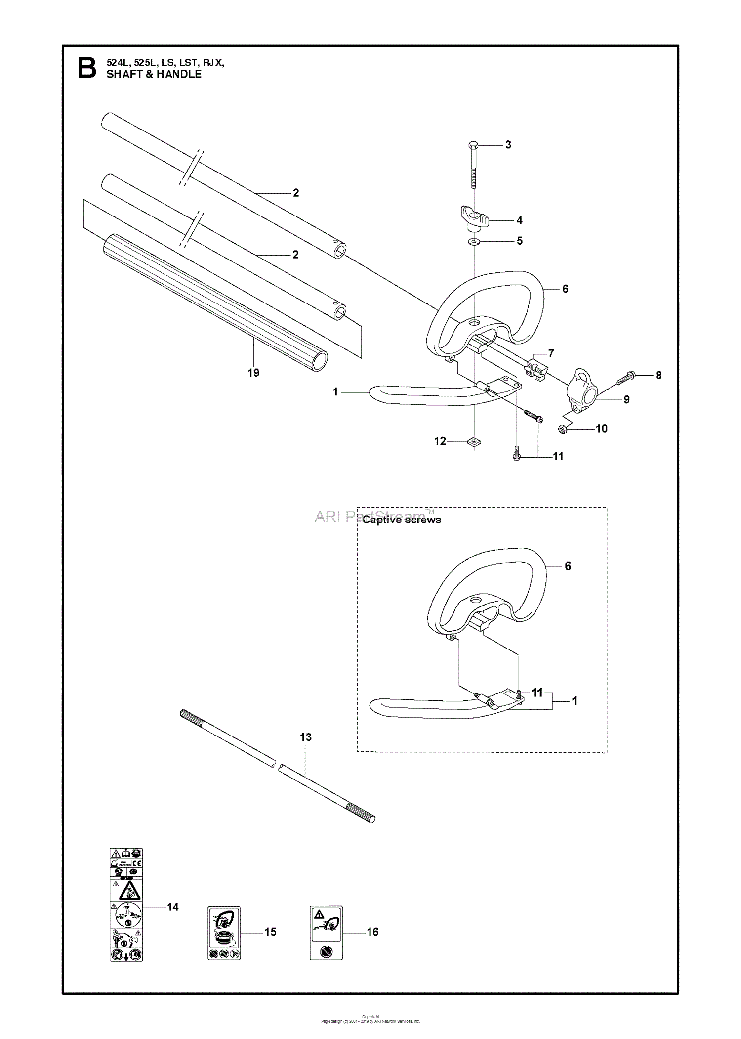 Husqvarna 525 LST (2013-03) Parts Diagram for SHAFT HANDLE