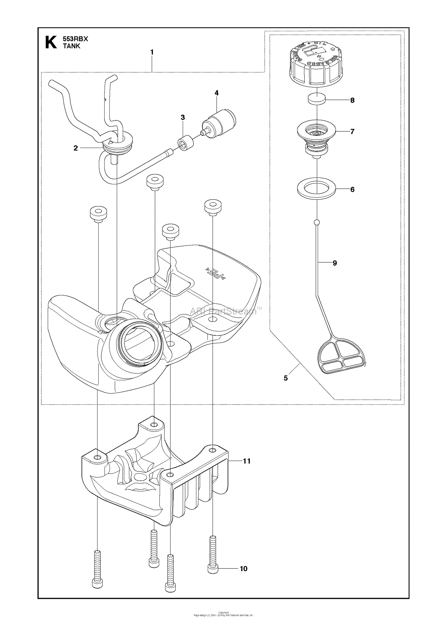 Husqvarna 553RBX (2012-08) Parts Diagram for FUEL TANK