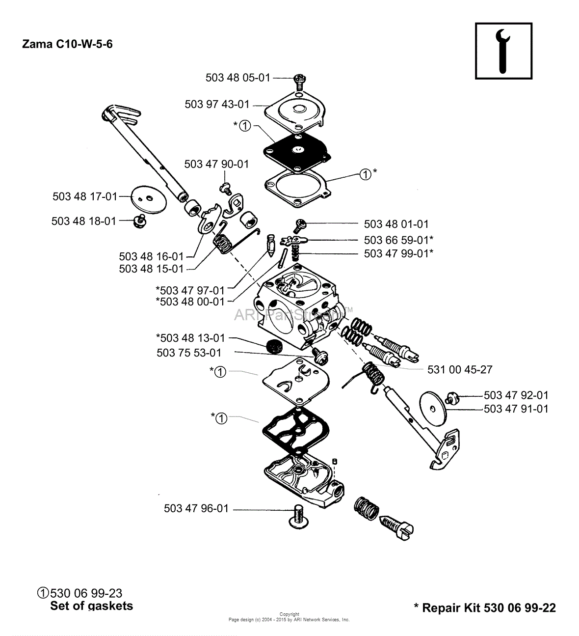 Husqvarna 136 (200109) Parts Diagram for Zama Carb. Parts