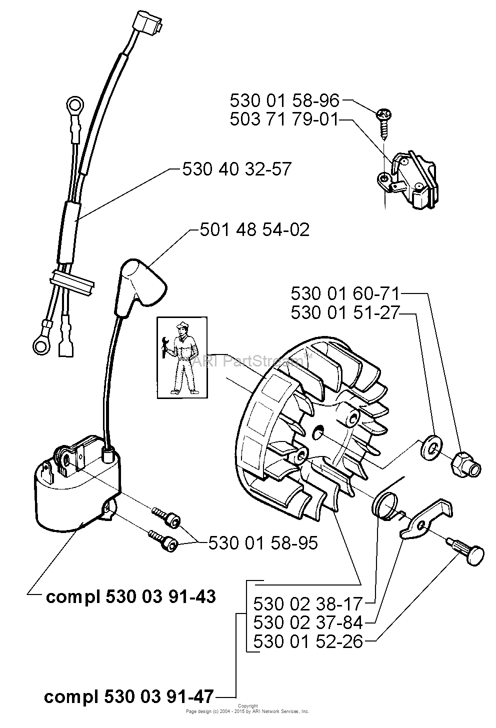 Husqvarna 141 (1998-09) Parts Diagram For Ignition Flywheel B7C