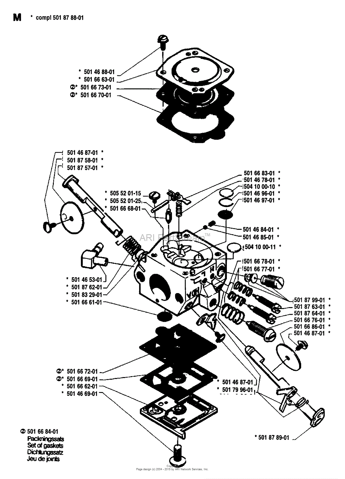 Husqvarna 154 (1983-11) Parts Diagram for Carburetor Parts