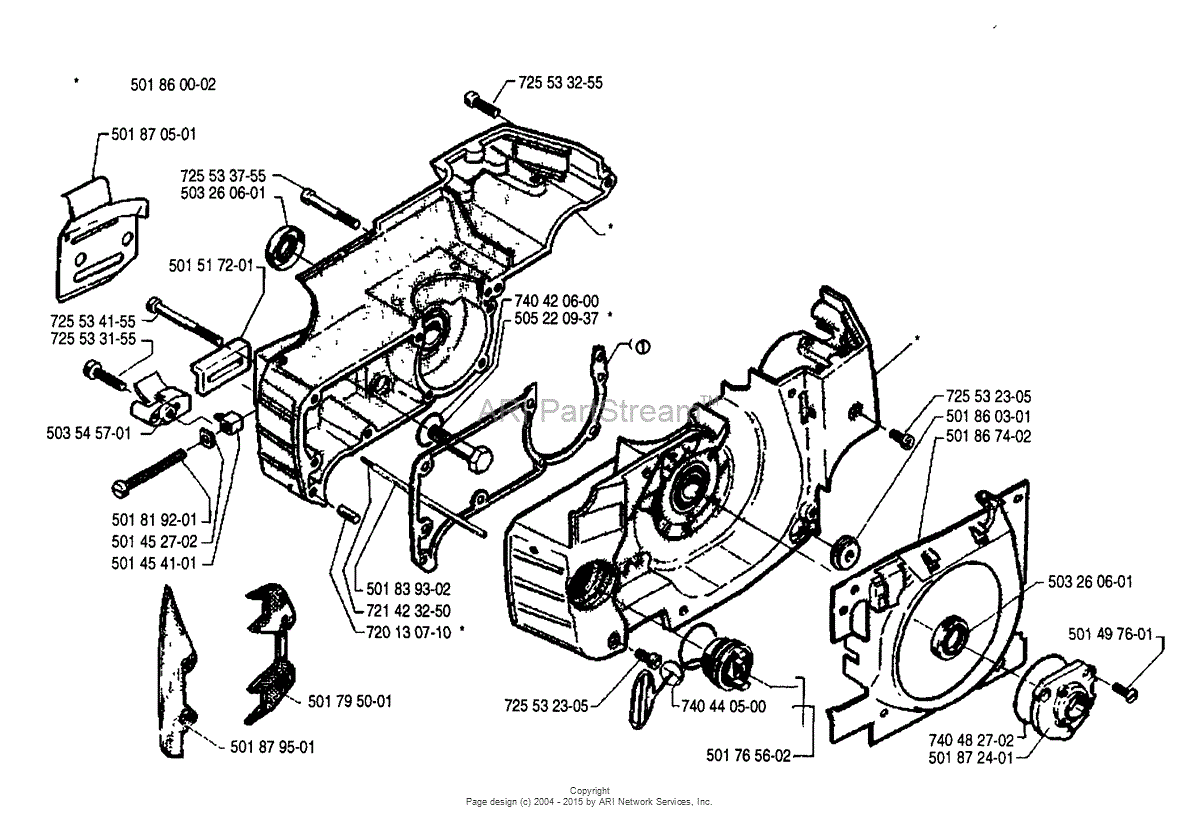 Husqvarna 254 (1990-05) Parts Diagram For Crankcase Assembly