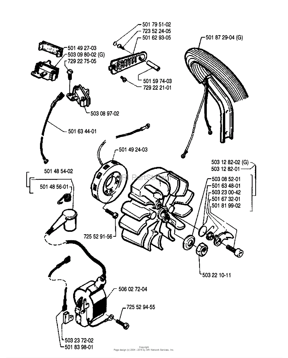 Husqvarna 254 (1990-05) Parts Diagram for Ignition/Flywheel