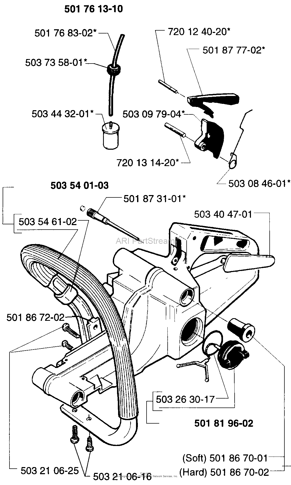 Husqvarna 257 (1996-01) Parts Diagram for Tank Assembly