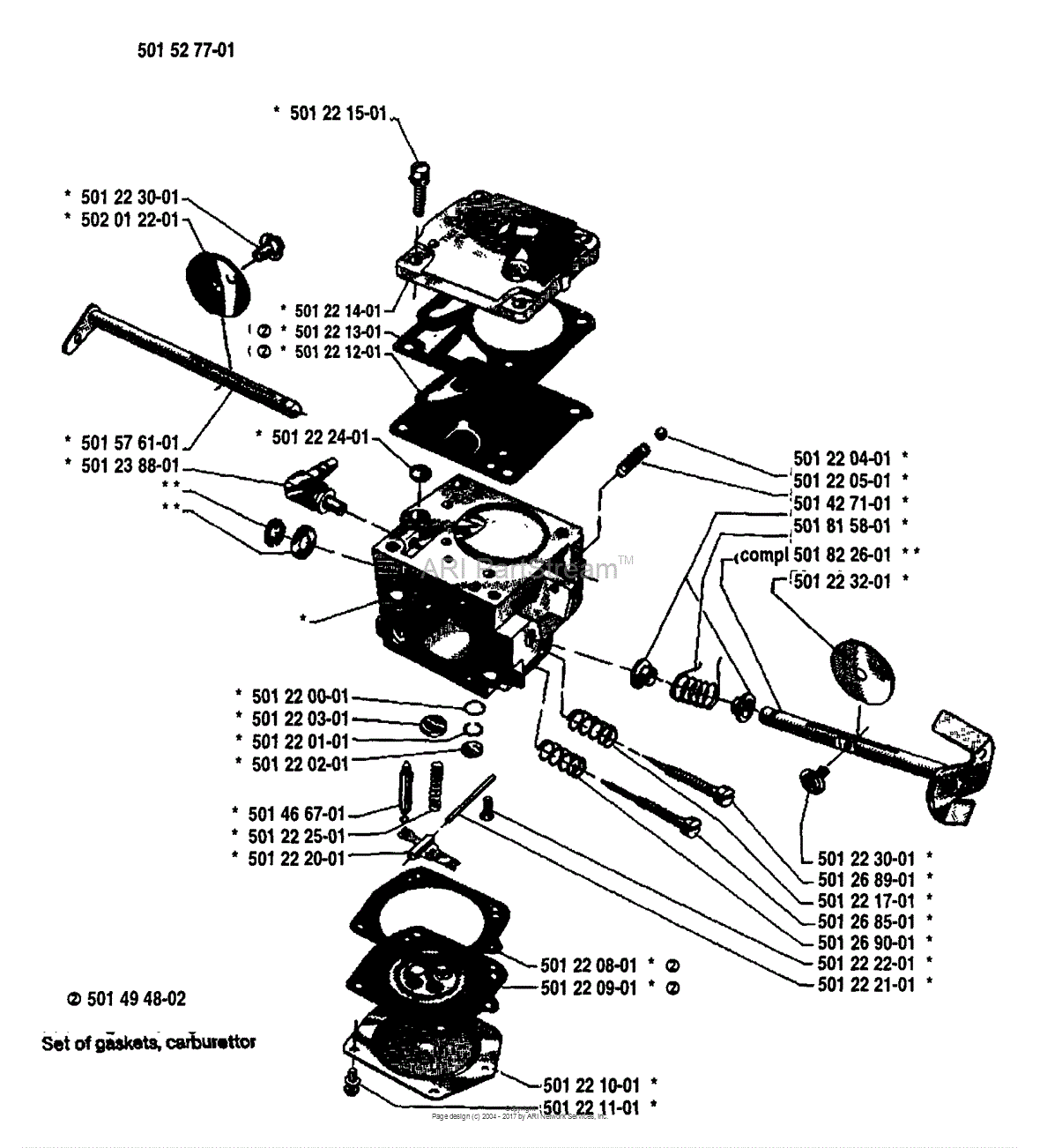 Husqvarna 266 (1983-06) Parts Diagram for Carburetor Parts