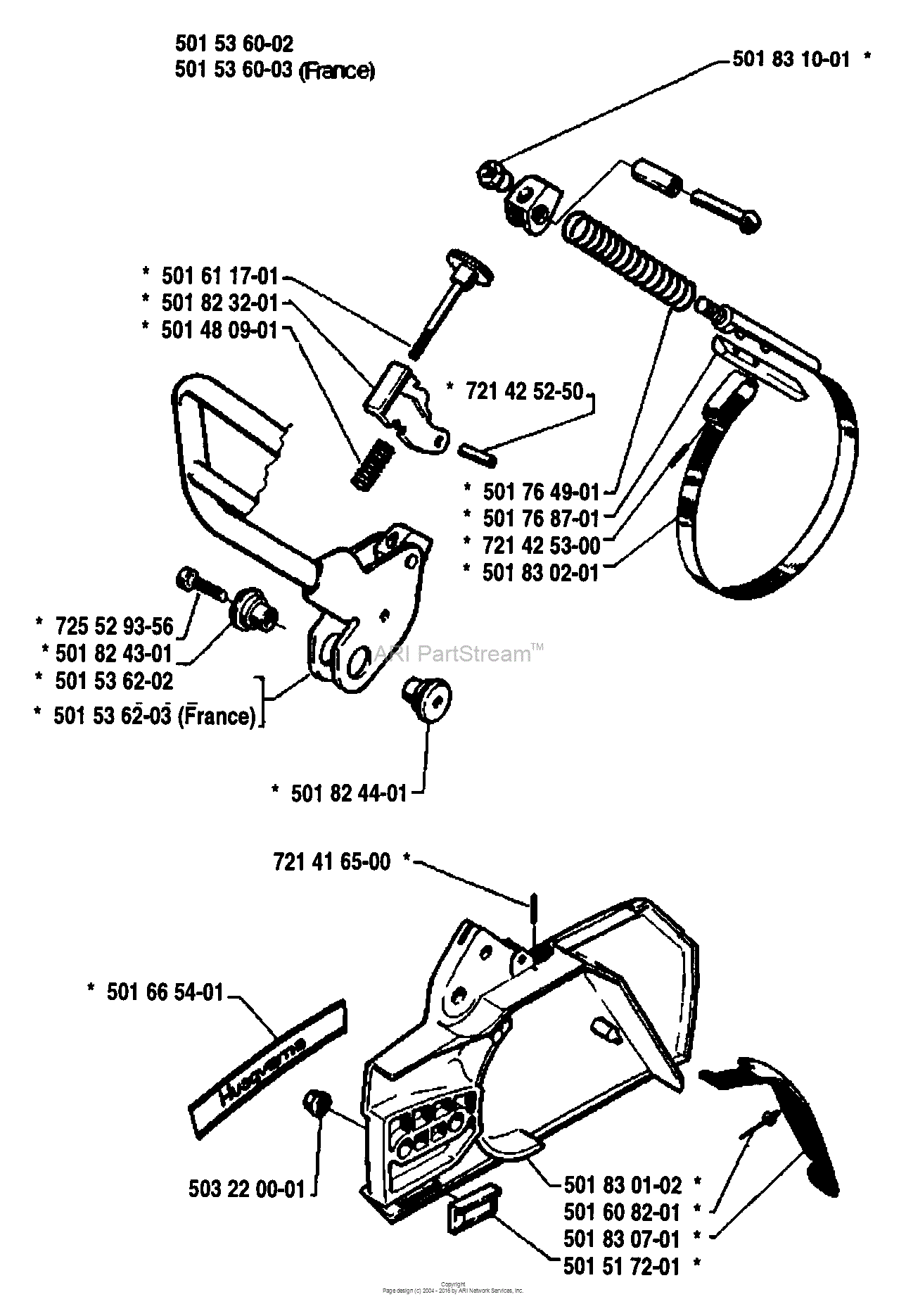 Husqvarna 266 (1983-06) Parts Diagram for Chain Brake Assembly