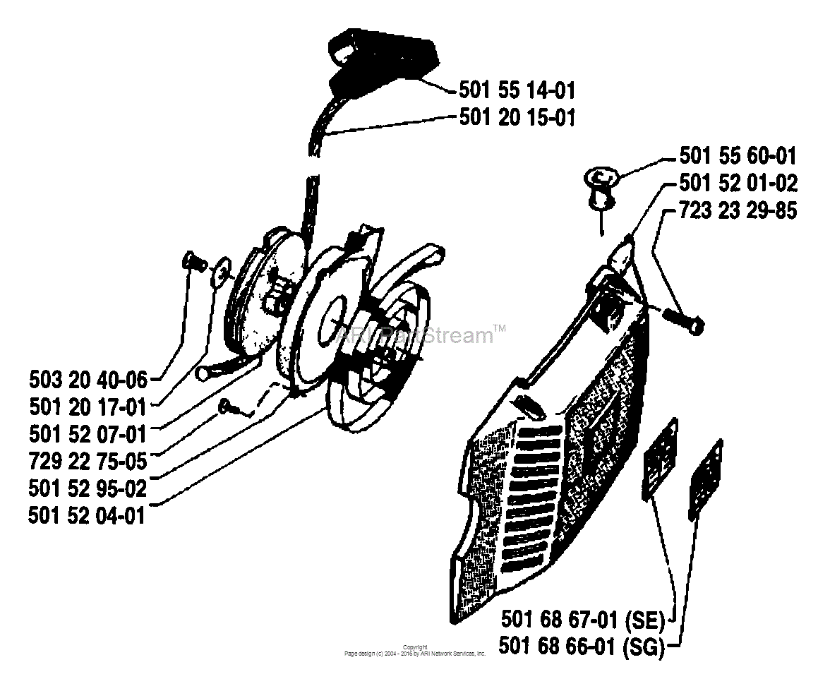 Husqvarna 266 (1983-06) Parts Diagram for Starter Assembly