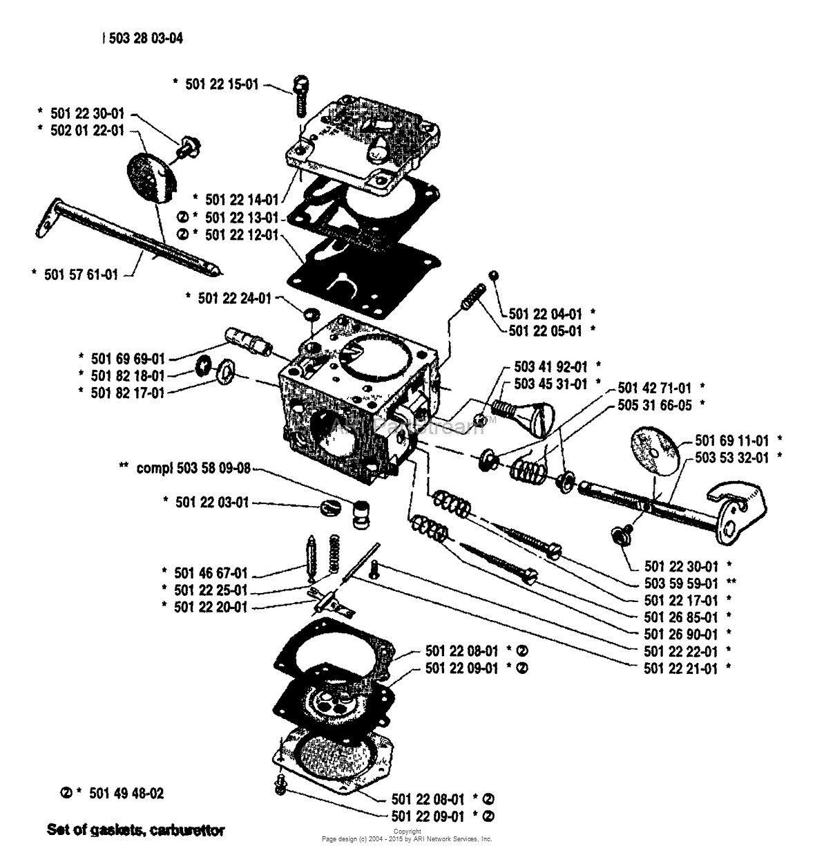 Husqvarna 268 (1989-02) Parts Diagram for Carburetor Parts