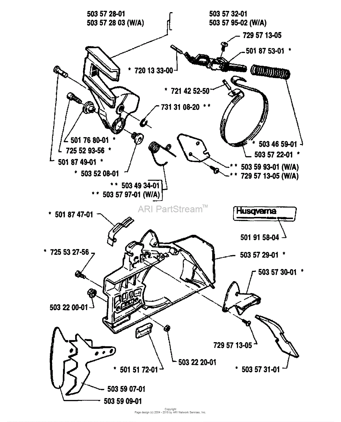 Husqvarna 268 Special (1991-02) Parts Diagram for Chain Brake Assembly