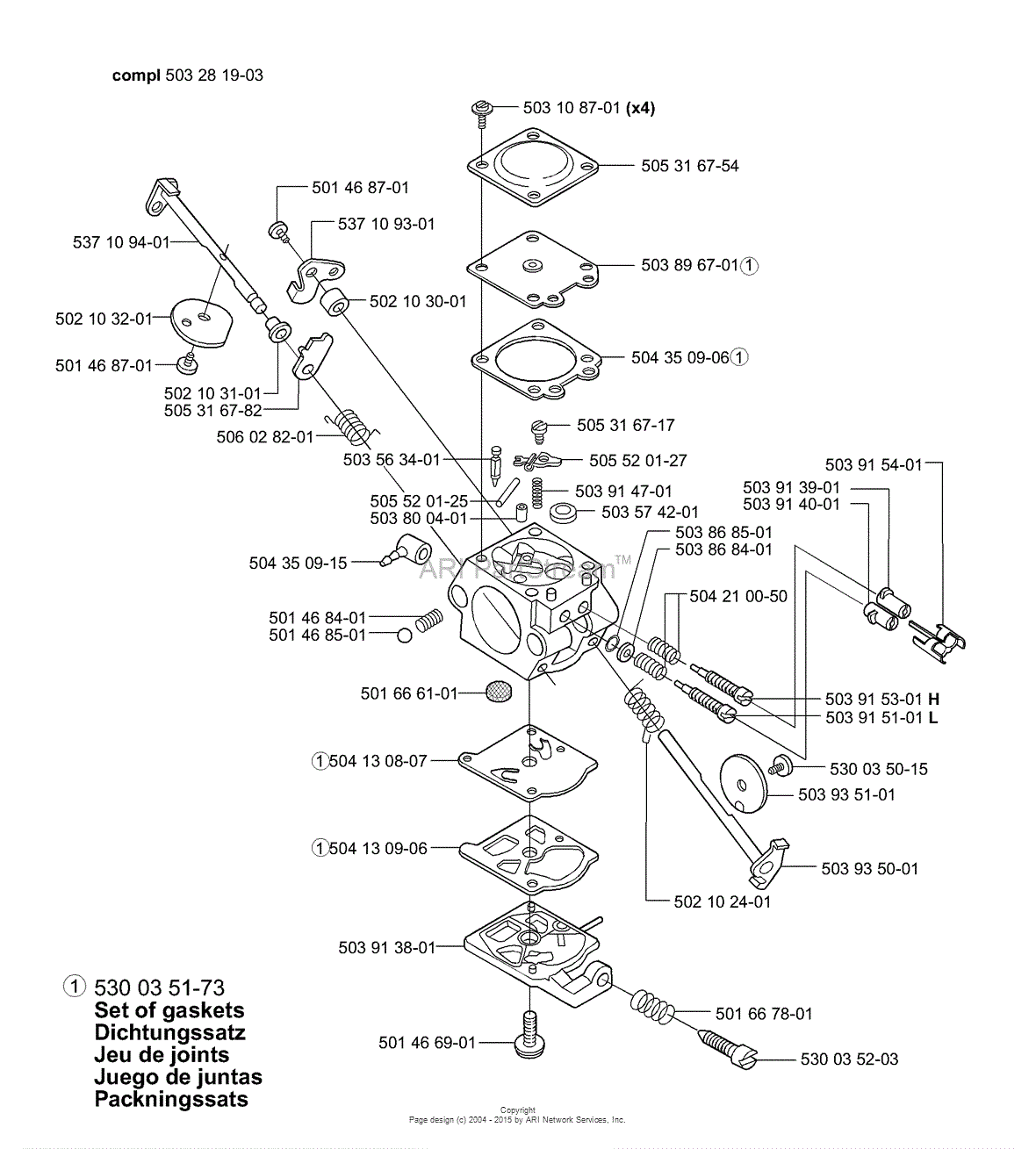 Husqvarna 335 Xpt California (2001-05) Parts Diagram For Carburetor Parts