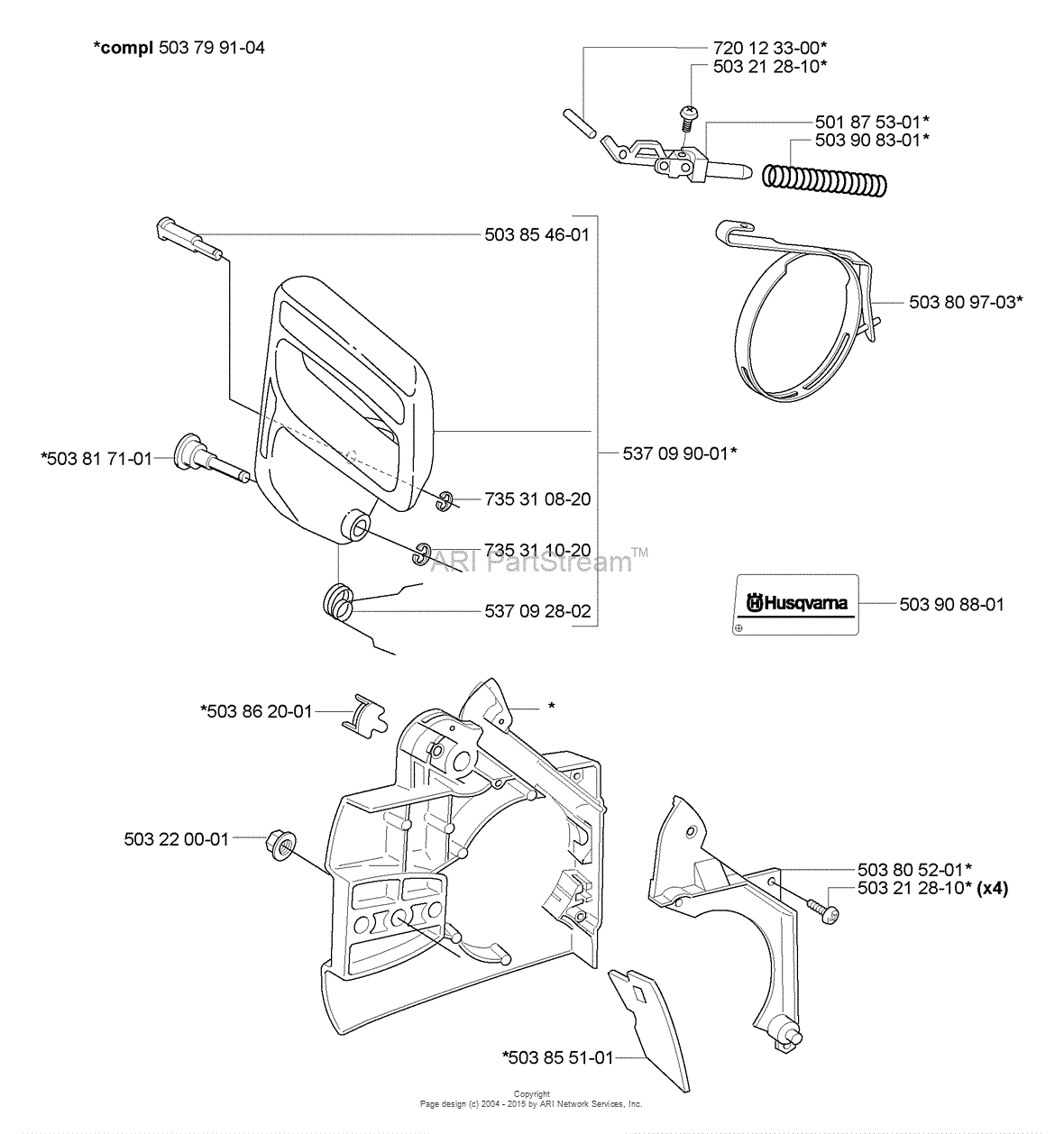 Husqvarna 336 (2006-09) Parts Diagram for Chain Brake