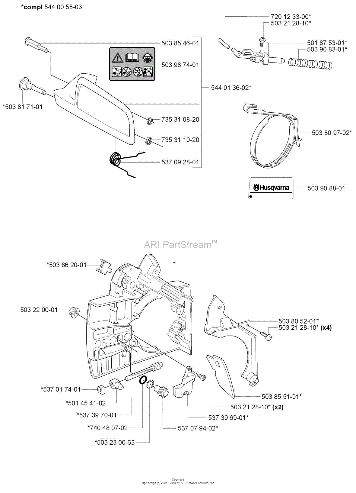 Husqvarna 338 XPT (2006-01) Parts Diagram for Chainbrake