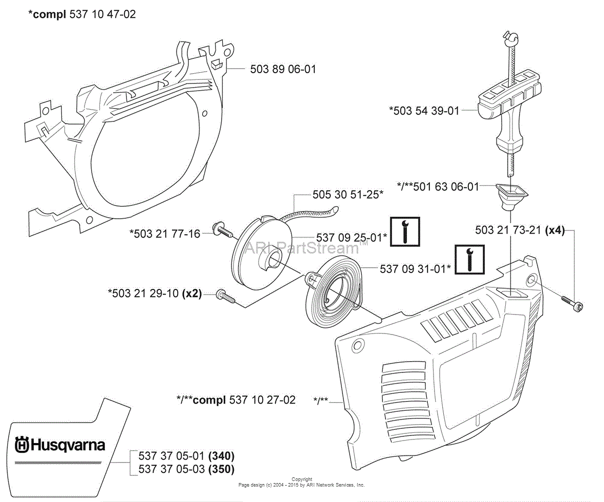 Husqvarna 345 e (200505) Parts Diagram for Standard