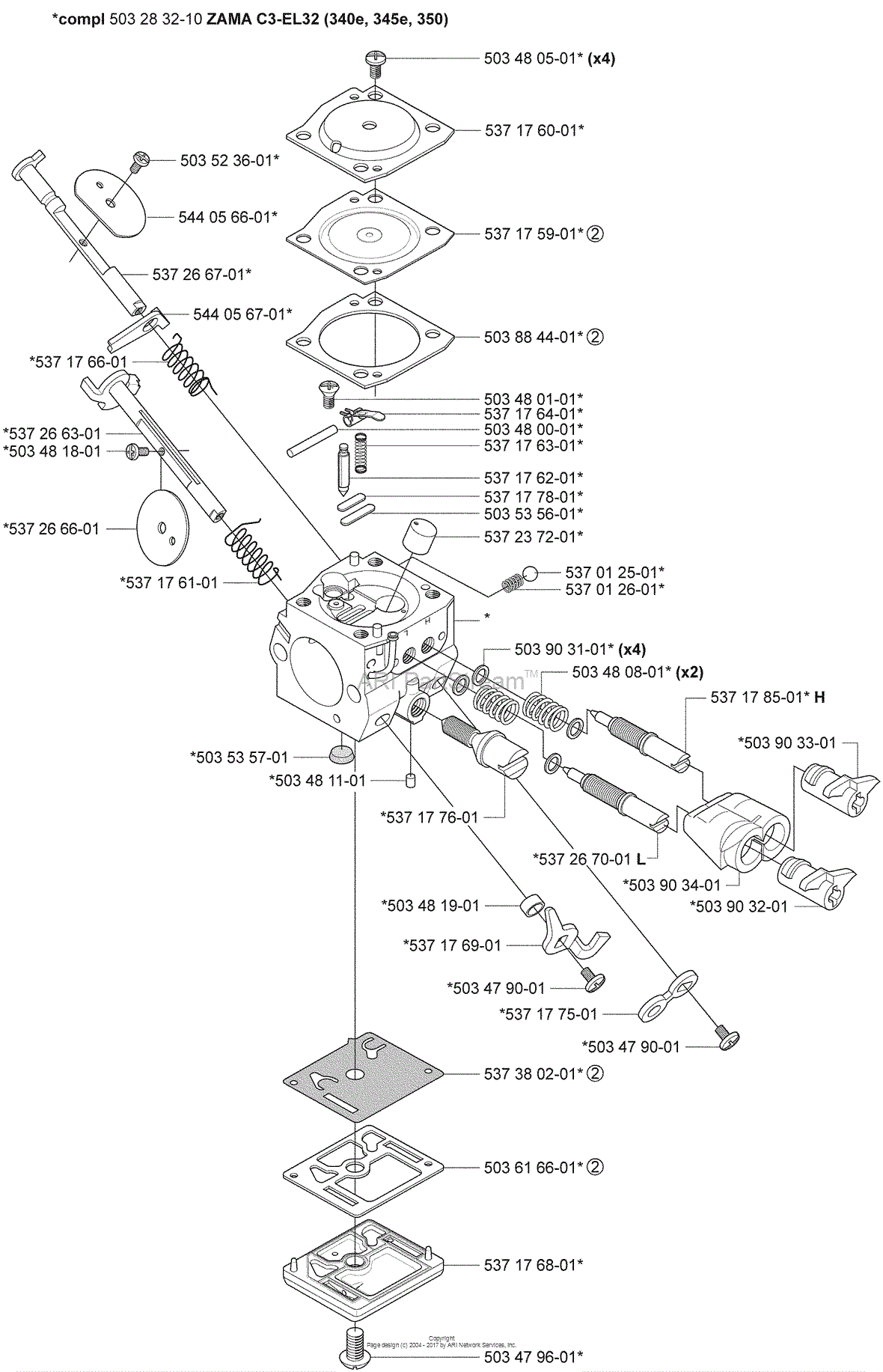 Husqvarna 350 (2005-05) Parts Diagram for Zama C3-EL32