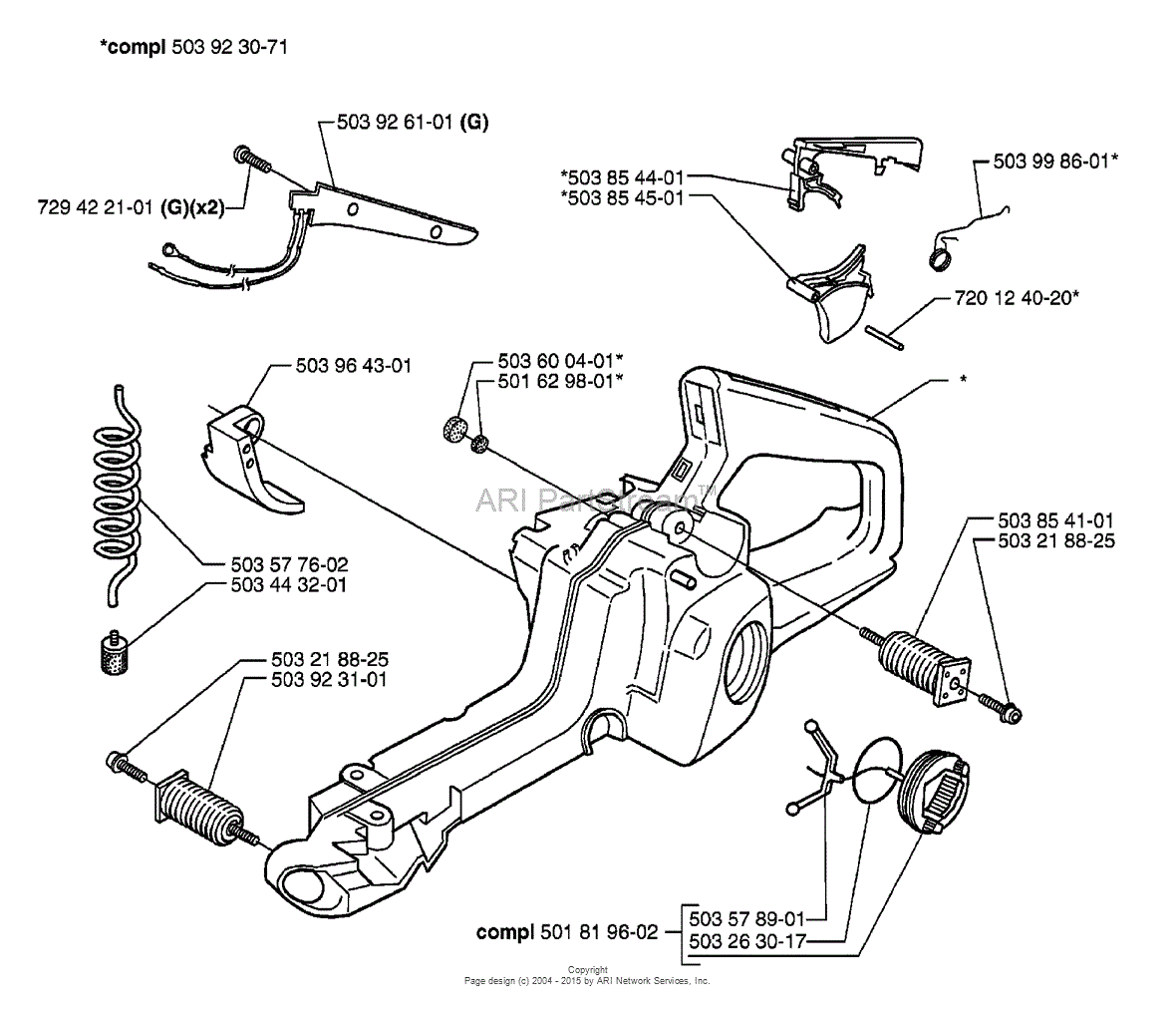 Husqvarna 357 (2001-01) Parts Diagram for Fuel Tank Assembly