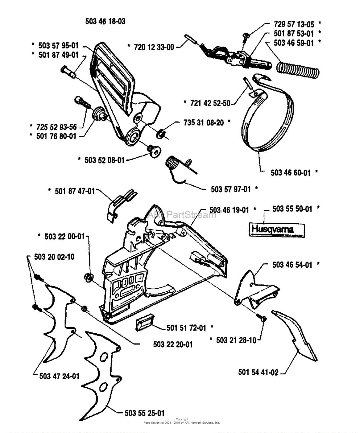 Husqvarna 394 (1992-01) Parts Diagram for Chain Brake Assembly