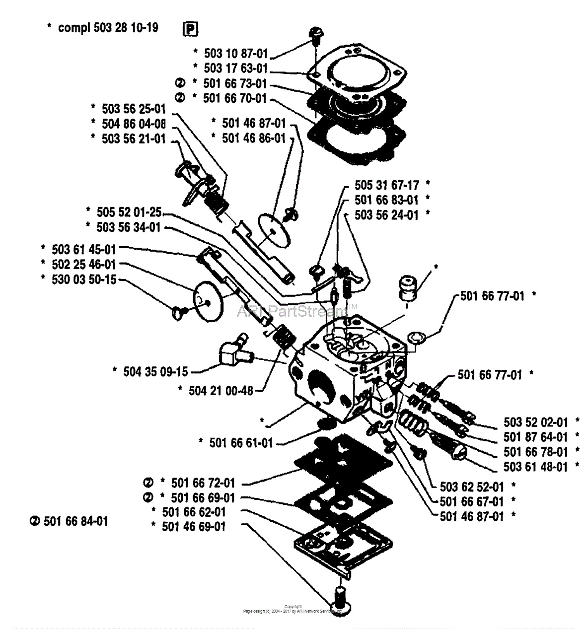 Husqvarna 42 (1992-03) Parts Diagram for Carburetor Parts