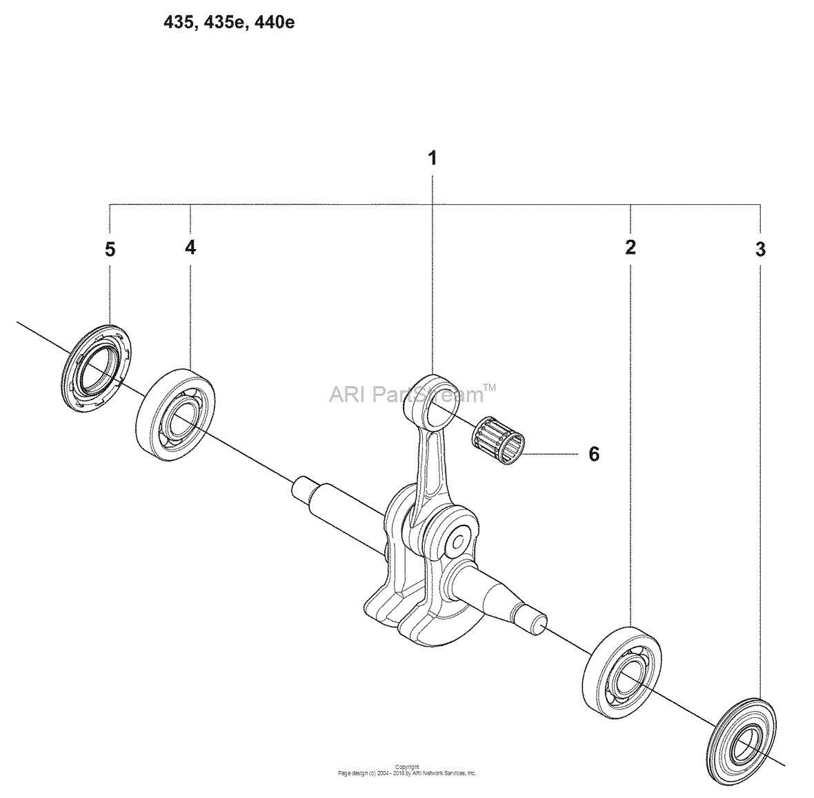 Husqvarna 440 e (2008-05) Parts Diagram for Crankshaft