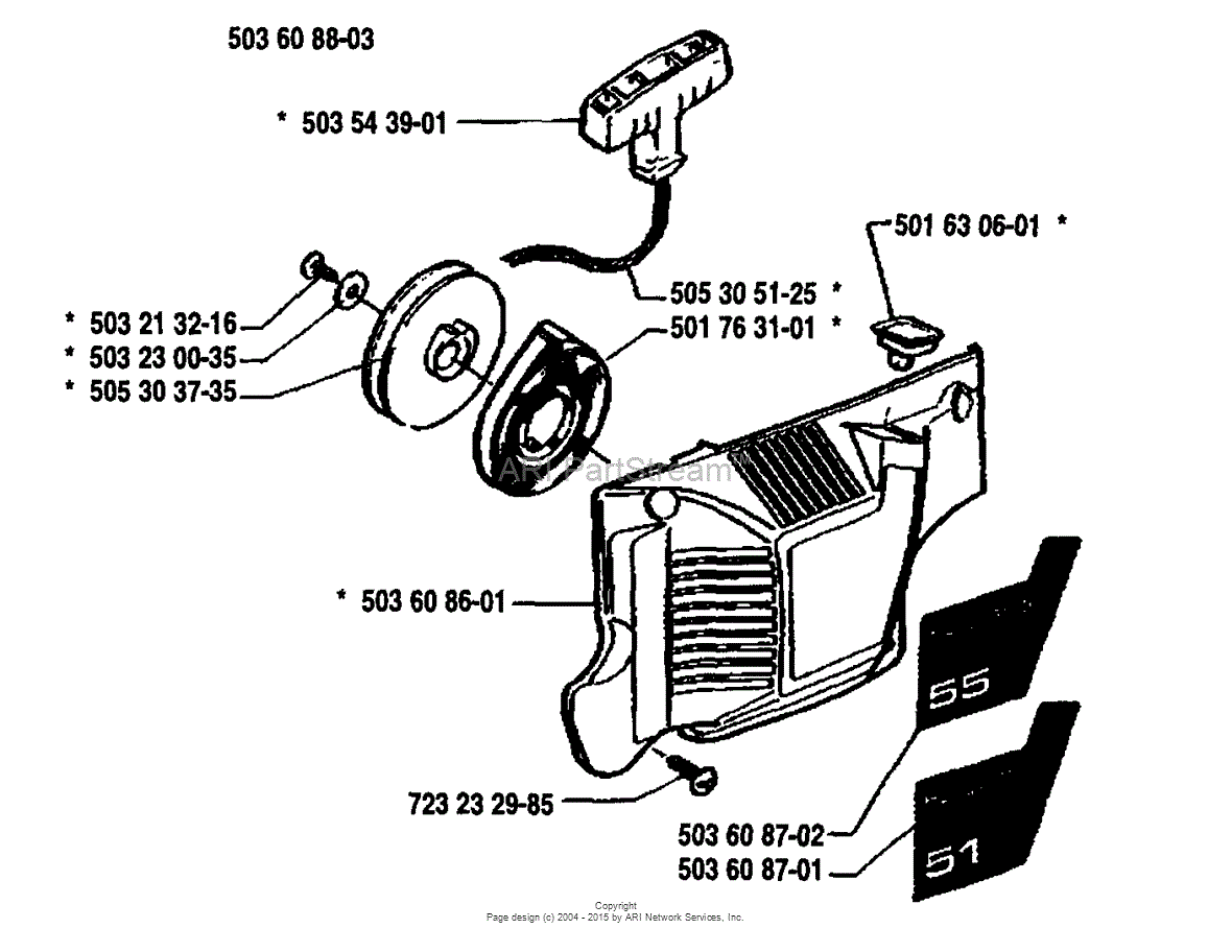 Husqvarna 55 Chainsaw Engine Diagrams