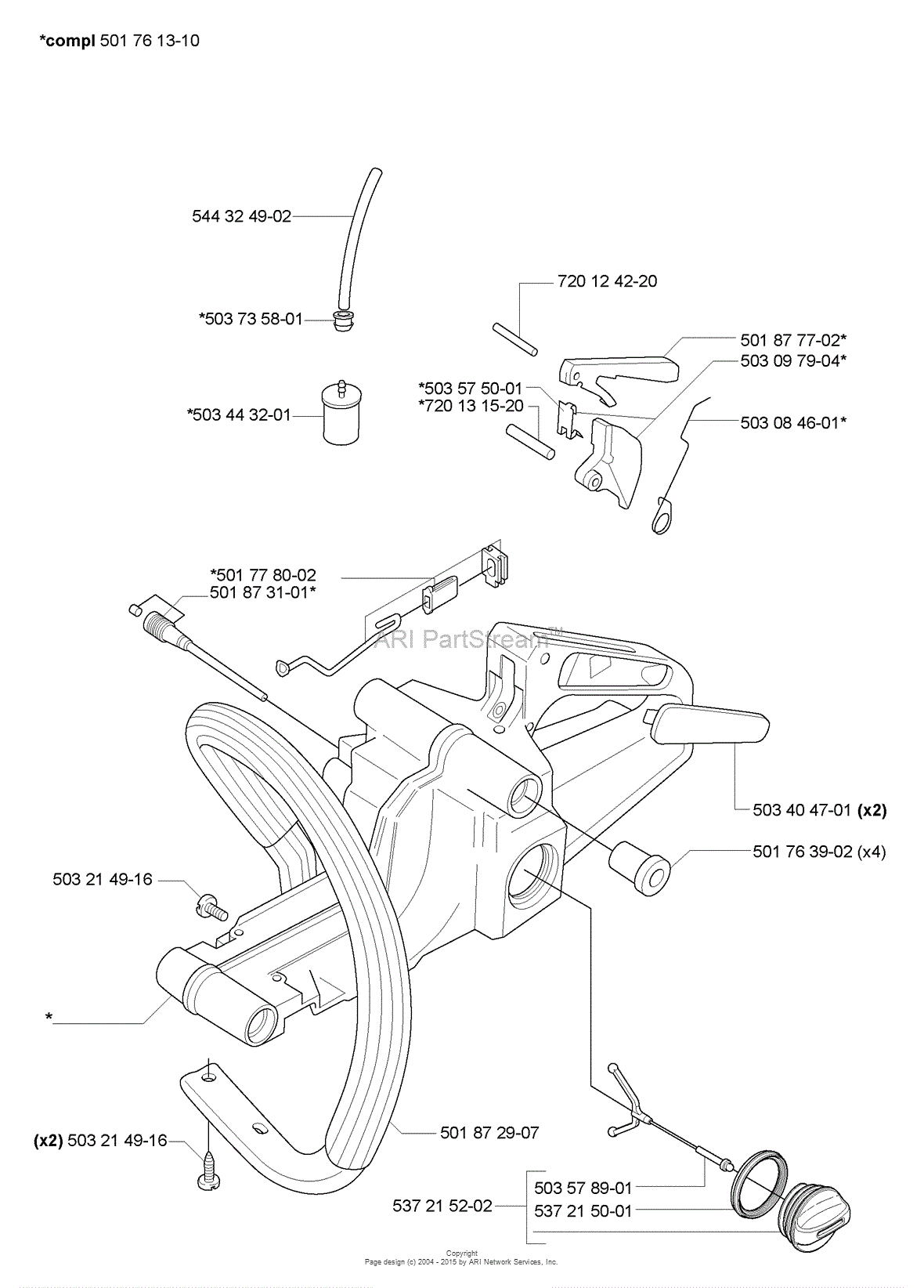 Husqvarna 55 (2007-02) Parts Diagram for Fuel Tank/Handles honda fuel pressure diagram 