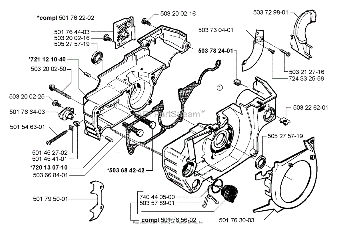 Husqvarna 55 Rancher EPA (199808) Parts Diagram for Crankcase Assembly