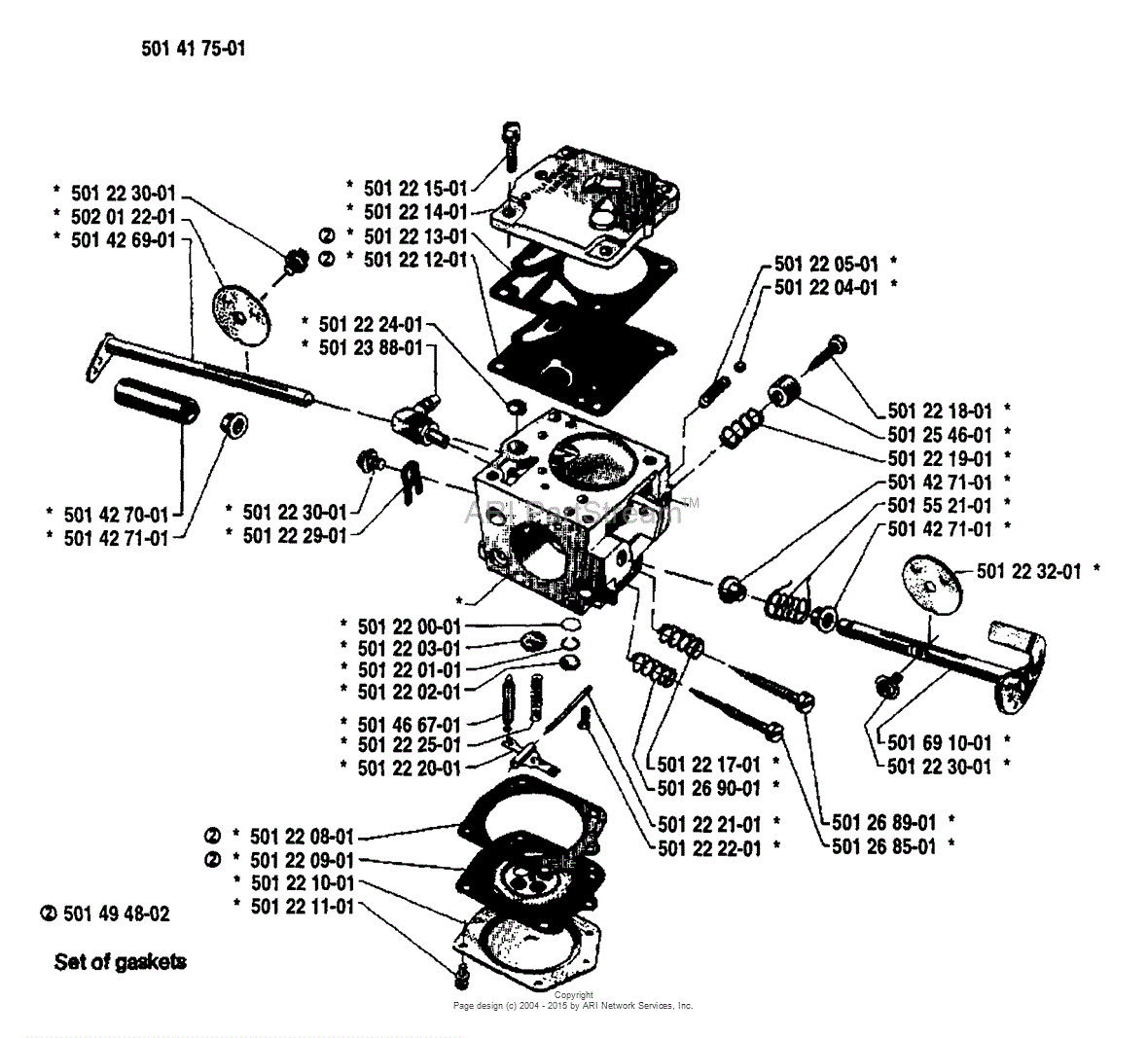 Husqvarna 65 (1981-10) Parts Diagram for Carburetor Parts