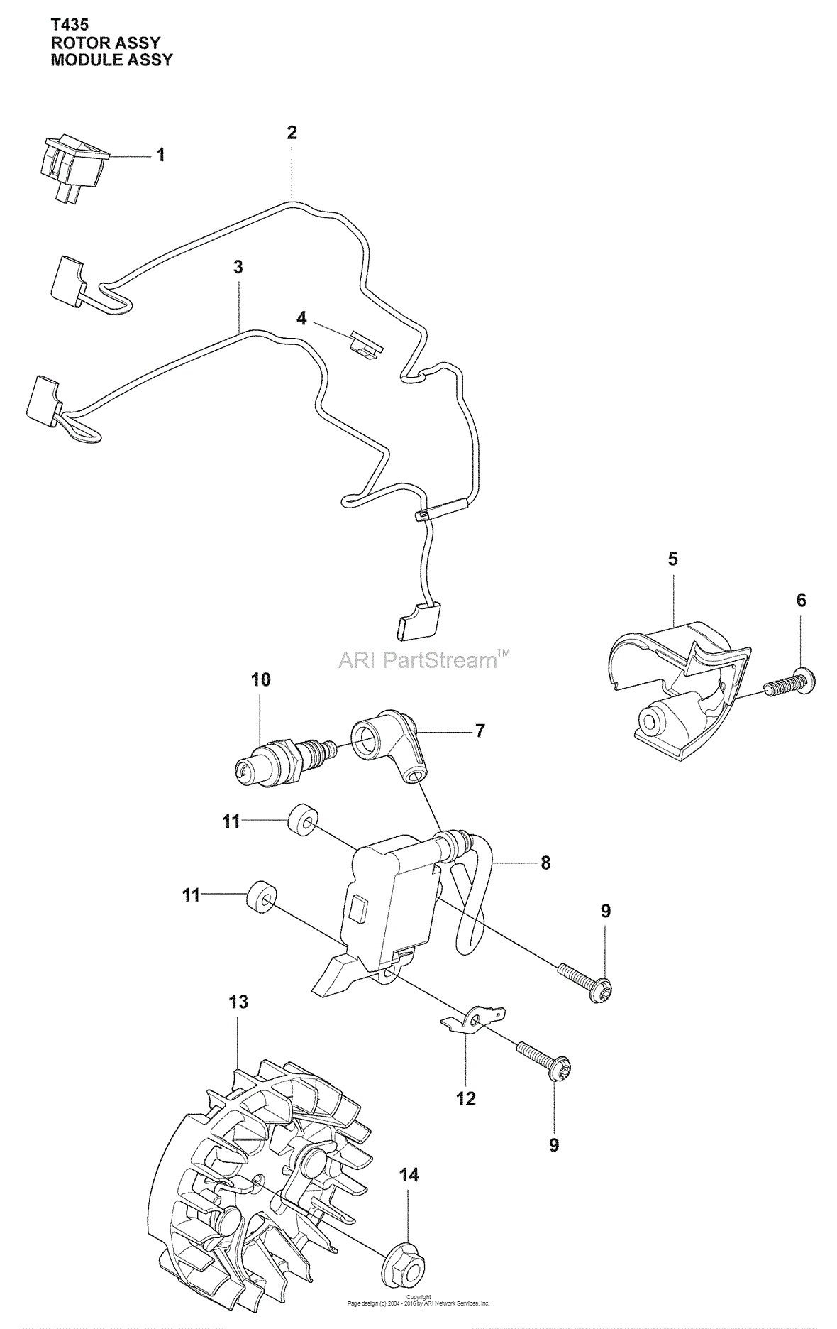 Husqvarna T 435 (2009-02) Parts Diagram for Ingition System