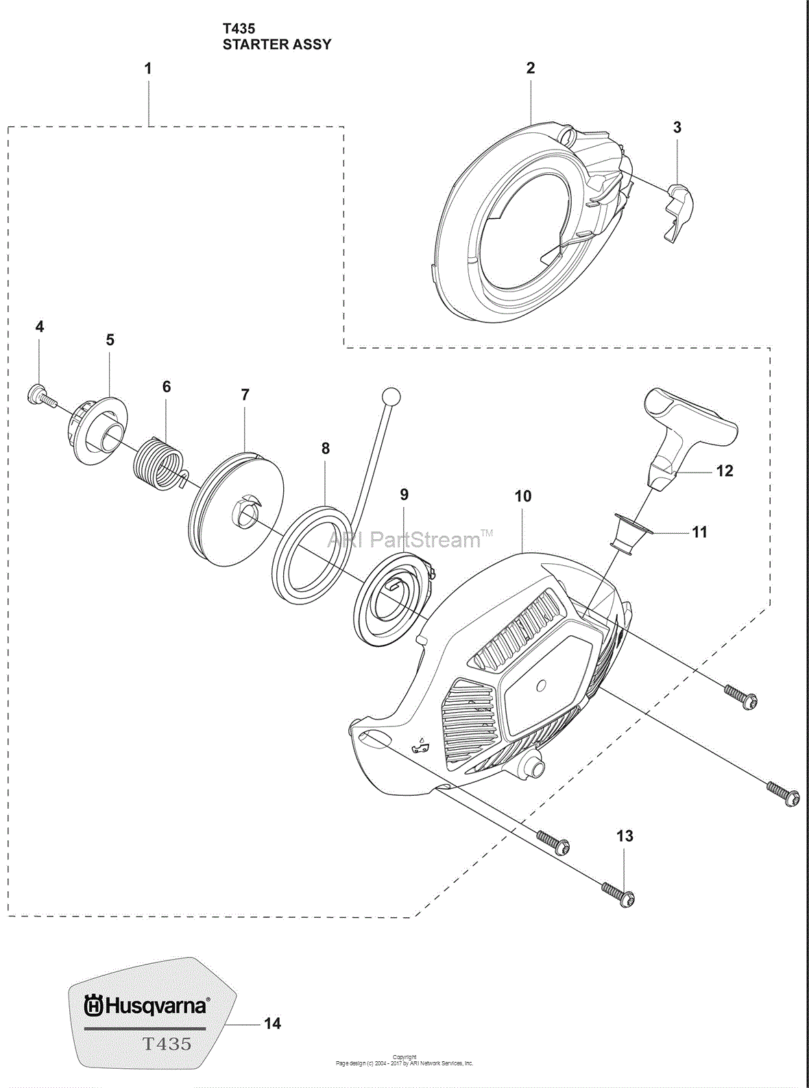Husqvarna T 435 (2009-02) Parts Diagram for Starter