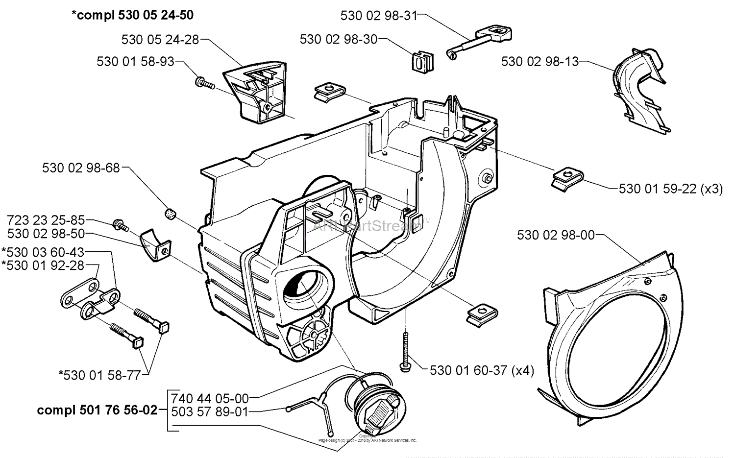 Husqvarna 136 (1998-09) Parts Diagram for Crankcase Assembly