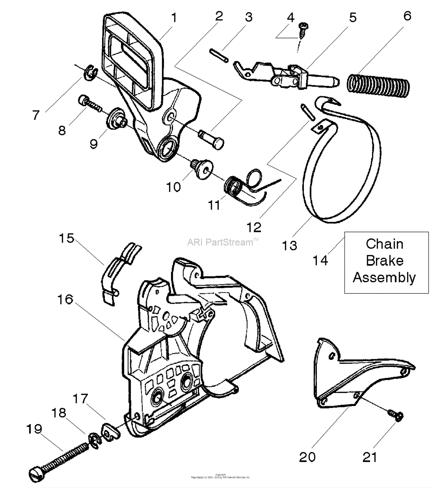 Husqvarna 141 LE (2004-05) Parts Diagram for Chain Brake