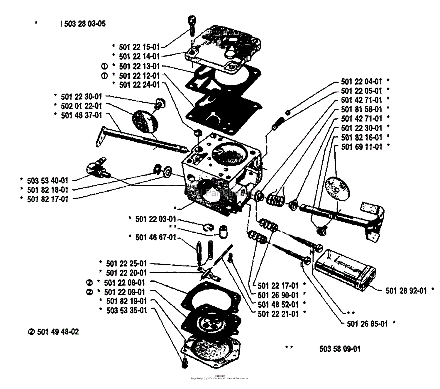 Husqvarna 2101 (1988-03) Parts Diagram for Carburetor Parts