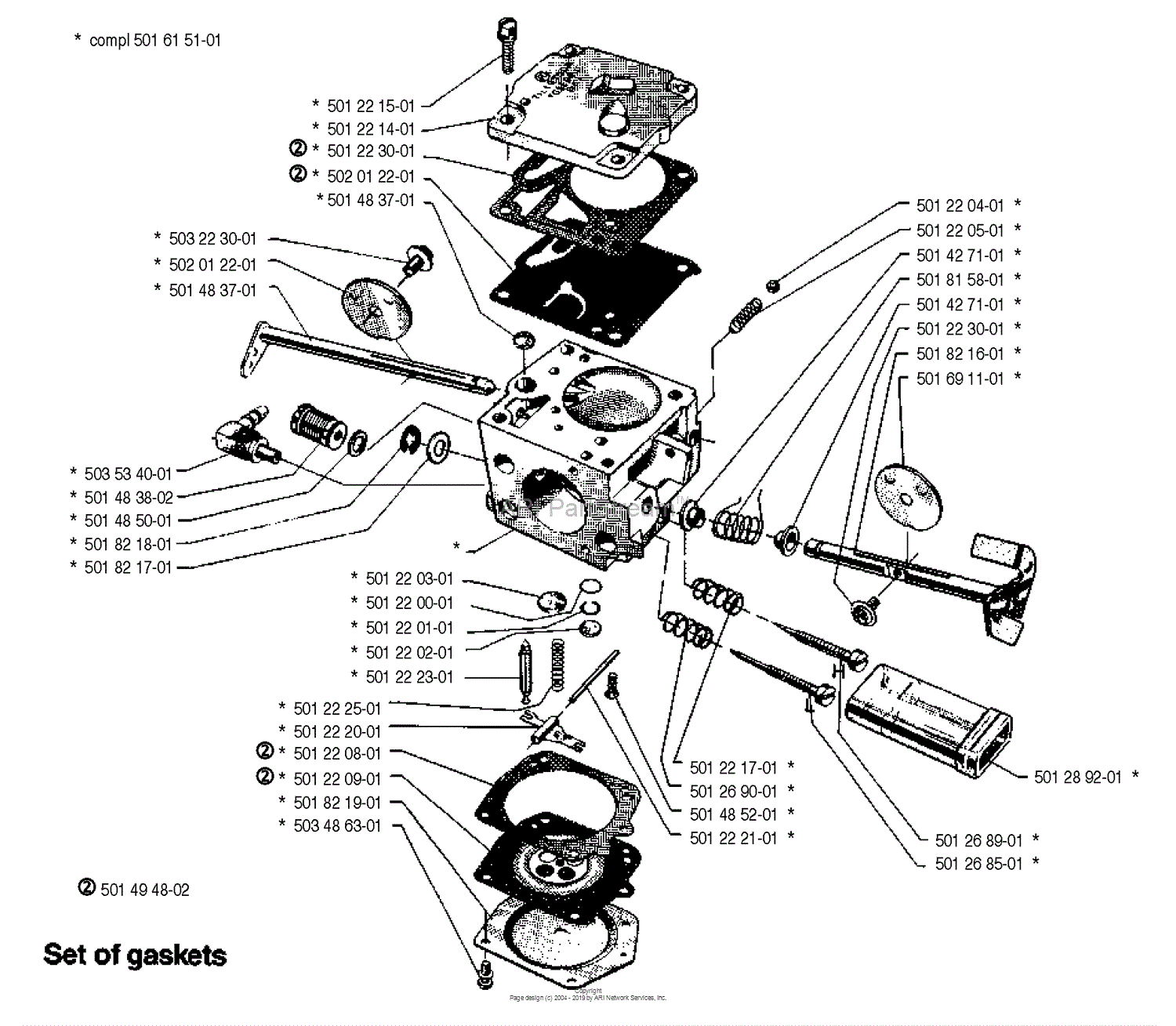 Husqvarna 2101 (1990-06) Parts Diagram for Carburetor Parts