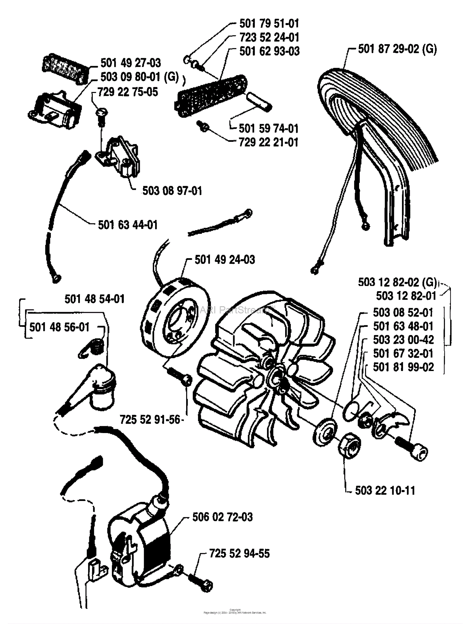 Husqvarna 254 (1987-01) Parts Diagram for Ignition / Flywheel