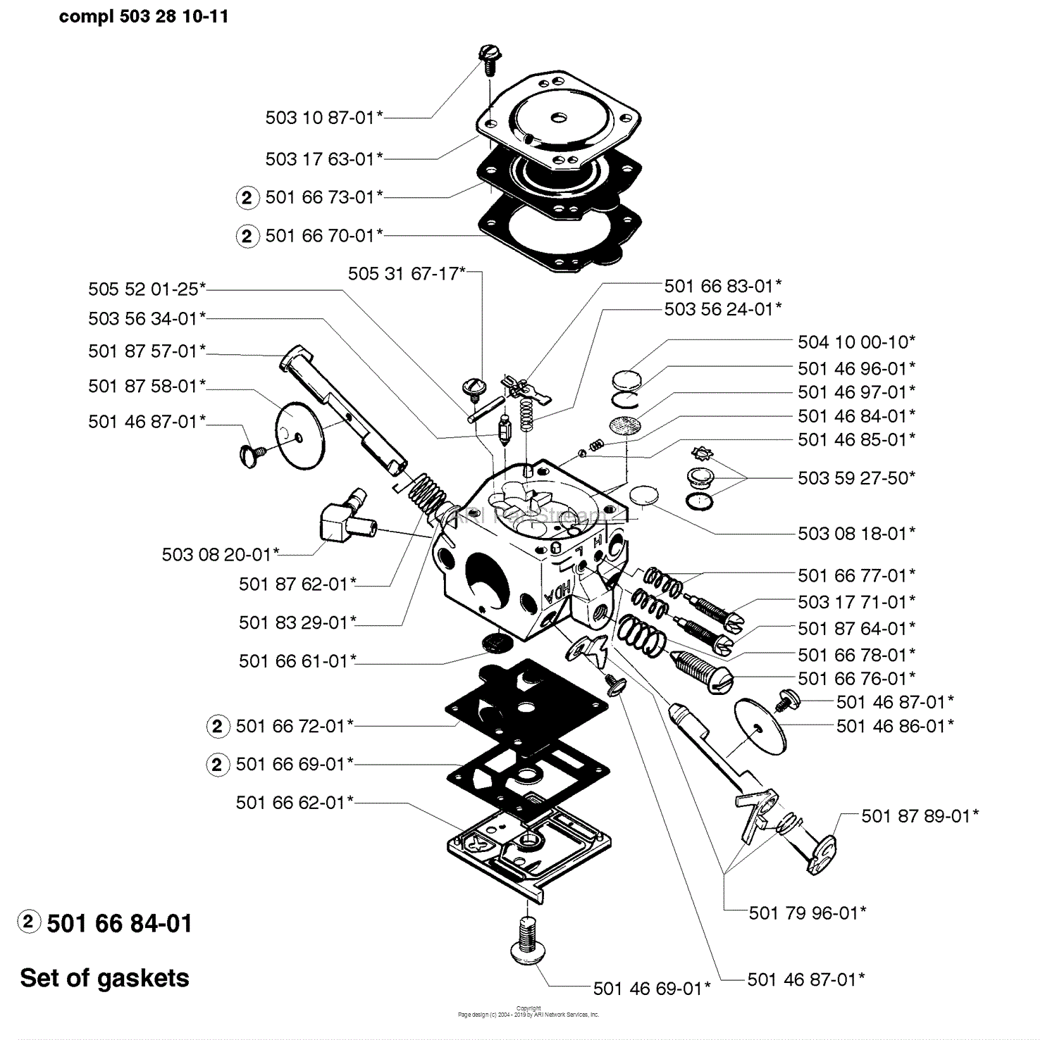 Husqvarna 254 (1998-03) Parts Diagram for Carburetor Assembly Walbro ...