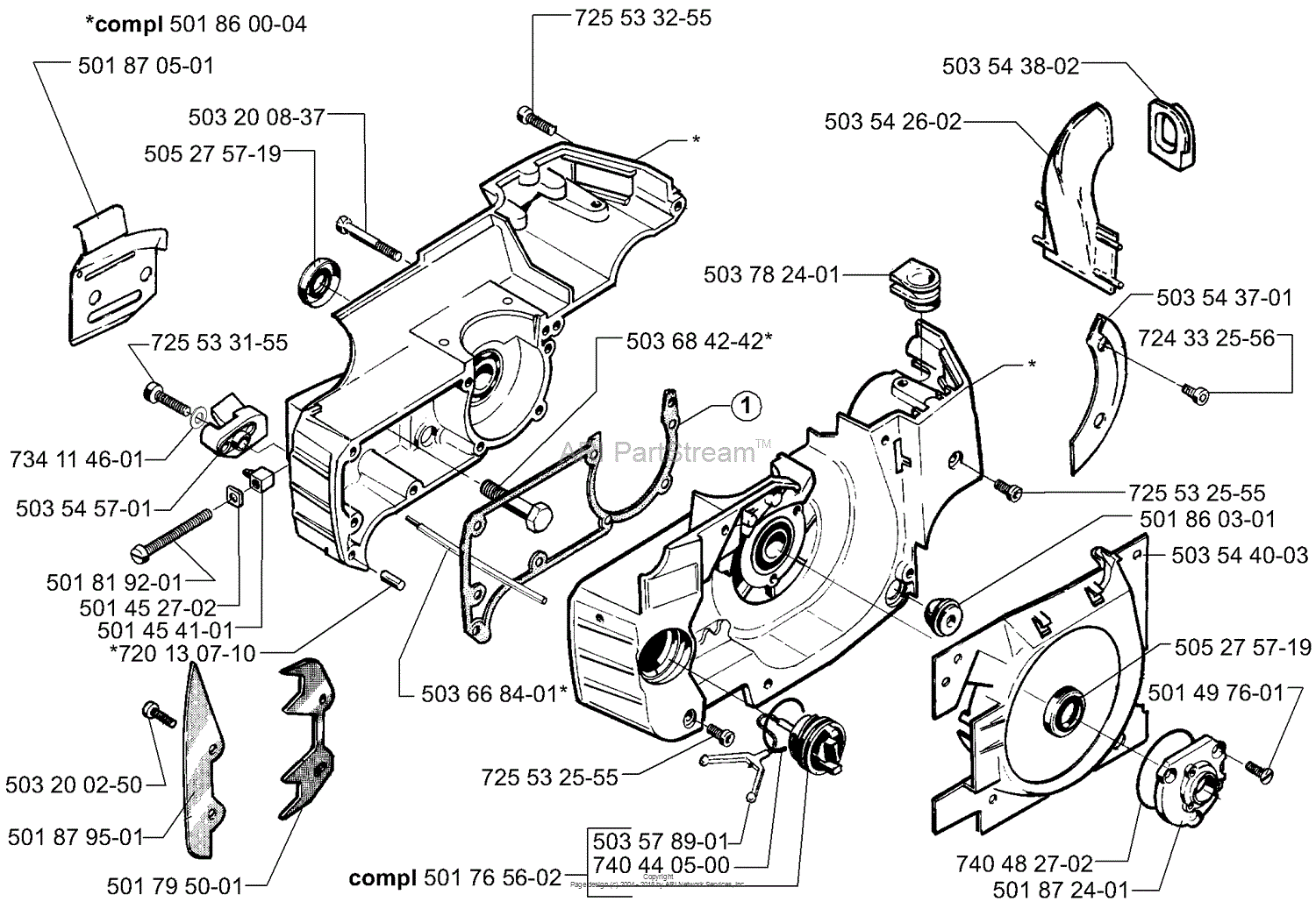 Husqvarna 254 (2001-09) Parts Diagram for Crankcase