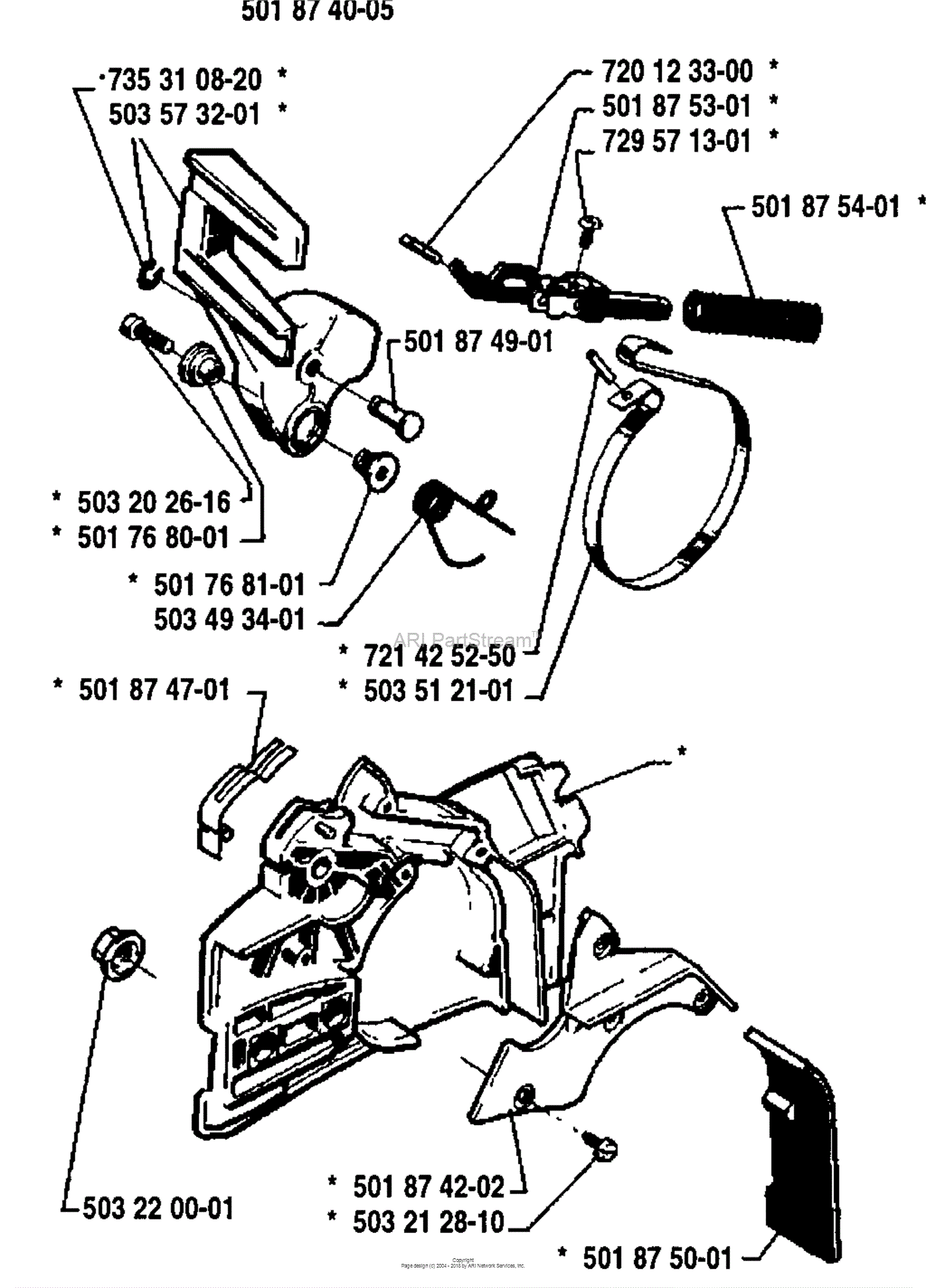 Husqvarna 257 (1994-06) Parts Diagram for Chain Brake Assembly