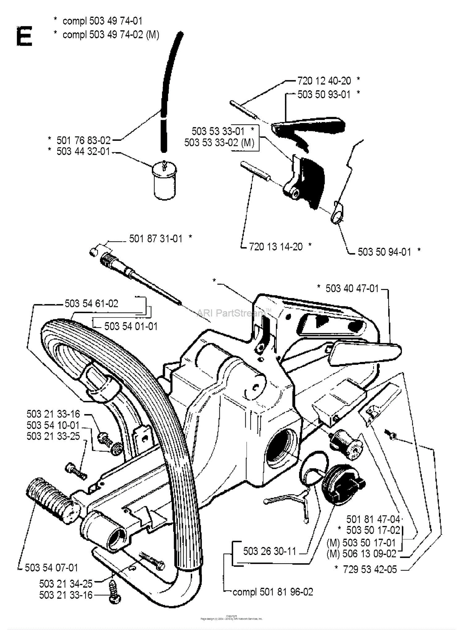 Husqvarna 262 (1990-03) Parts Diagram for Tank Assembly