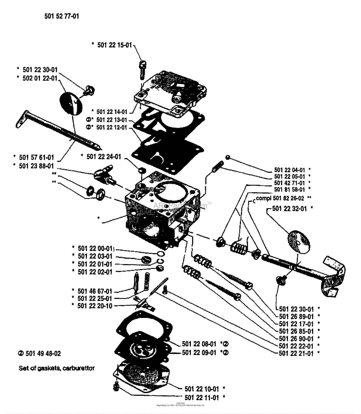 Husqvarna 266 (1982-12) Parts Diagram for Carburetor Parts