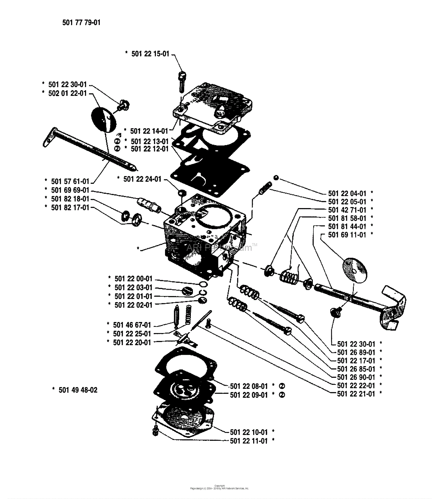Husqvarna 266 (198601) Parts Diagram for Carburetor