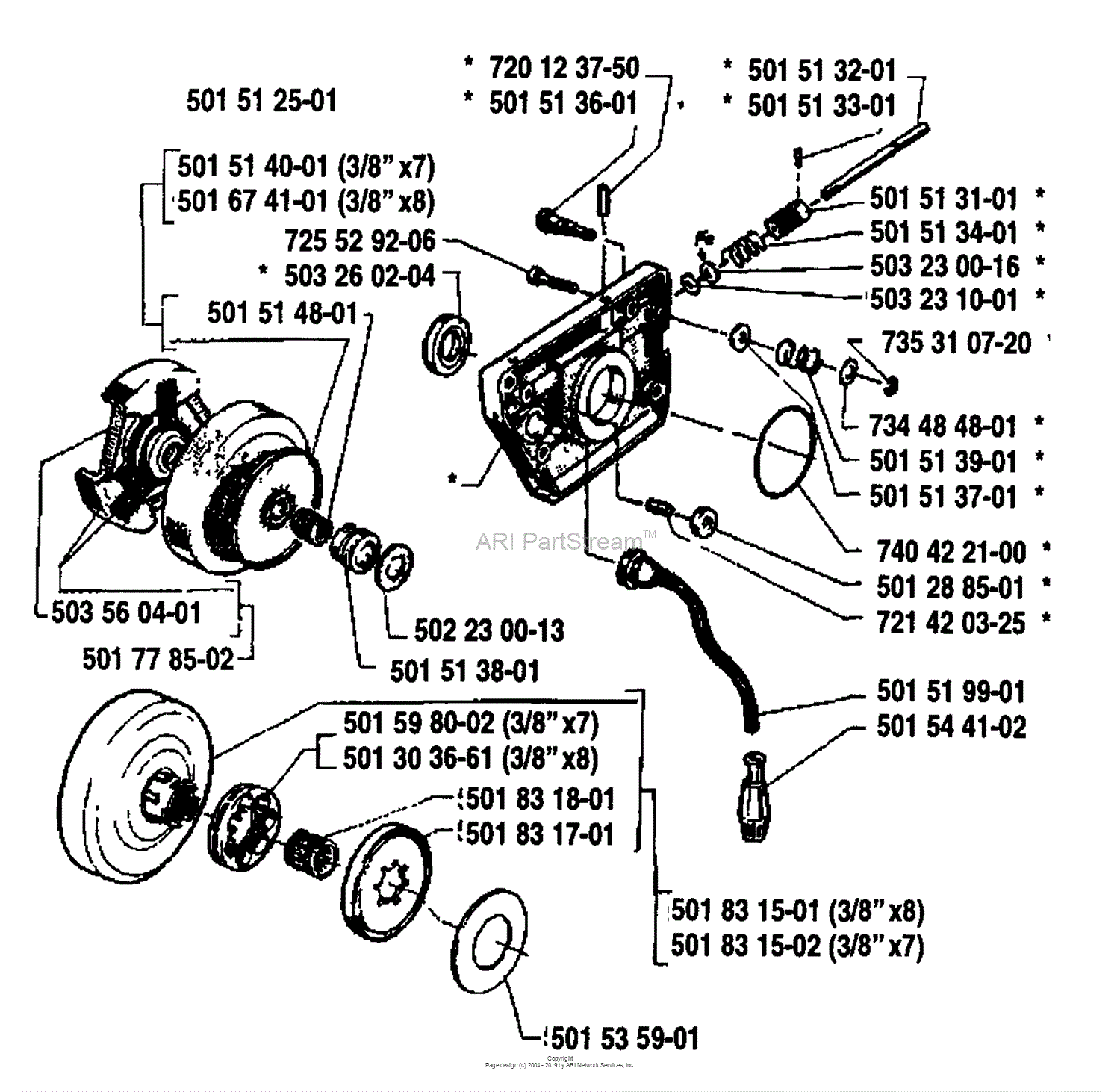 Husqvarna 268 Special (1991-02) Parts Diagram for Clutch